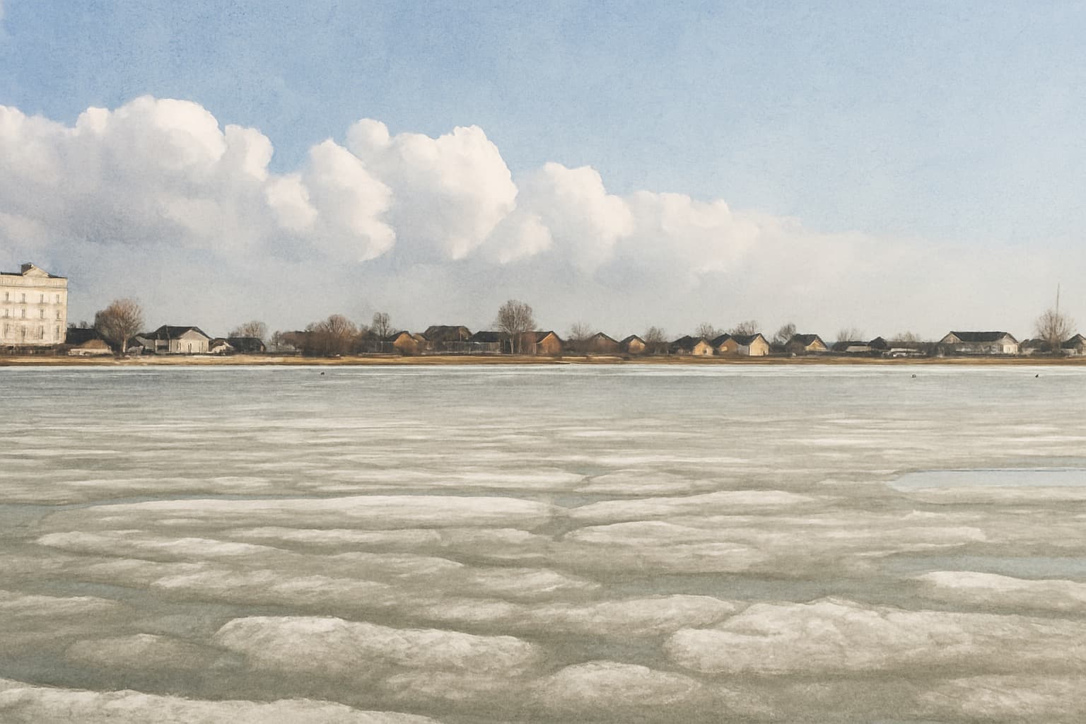 Приморско-Ахтарск №6. Старая железная дорога и замёрзшее море