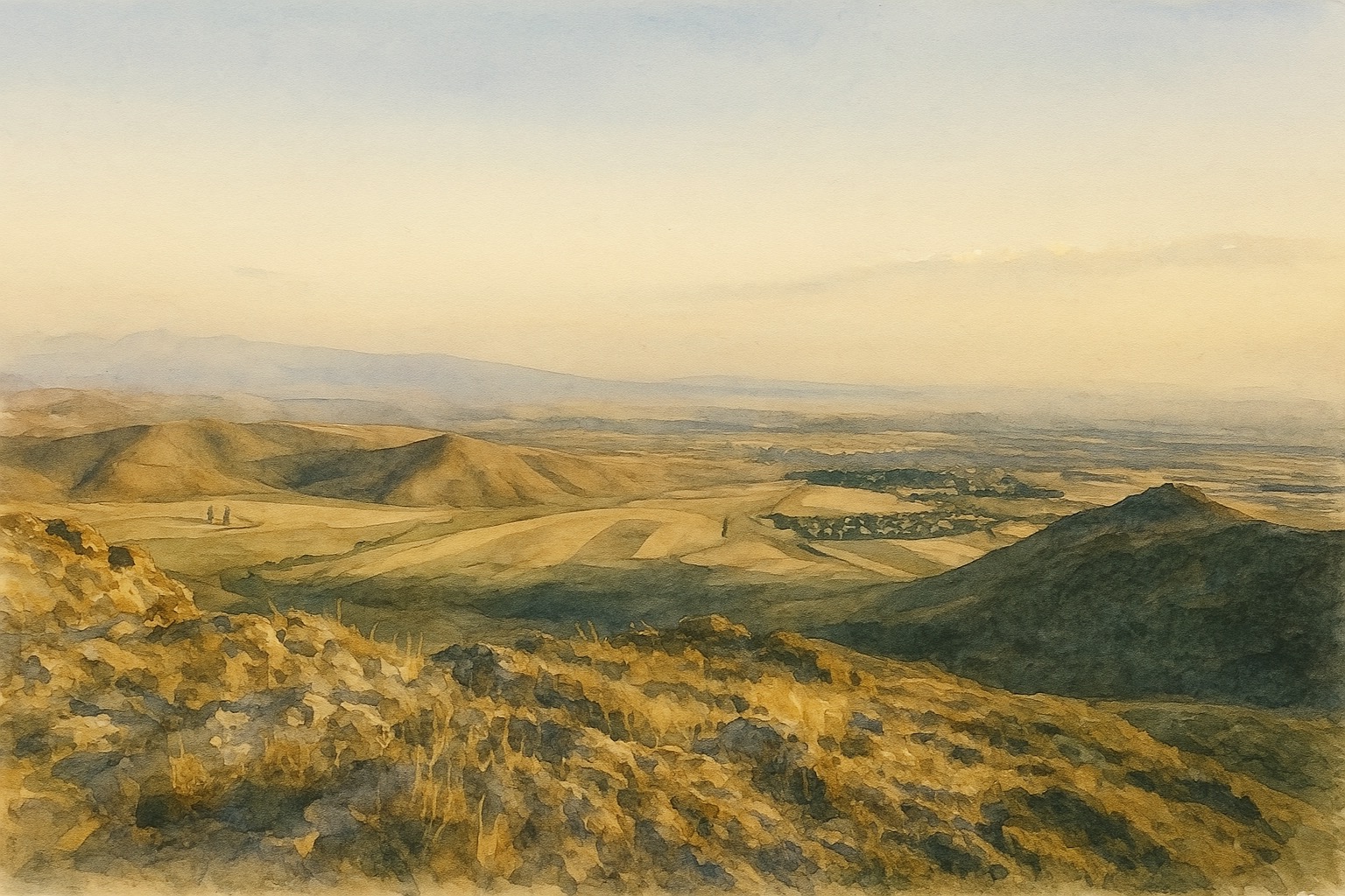 Вечерняя прогулка по Ширакскому хребту к западу от Покрашенского перевала.